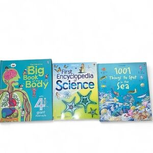 Usborne Books Big Book of the Body, Encyclopedia of Science, 1001 Things to Spot